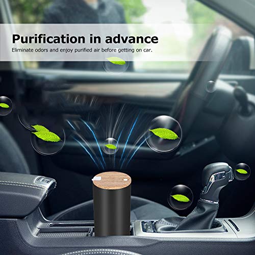 Purificador de aire, Ozonizador de purificador de aire de coche recargable USB portátil, Batería de litio, Para la eliminación de olores de formaldehído del coche de la oficina en casa, 3W(Negro)