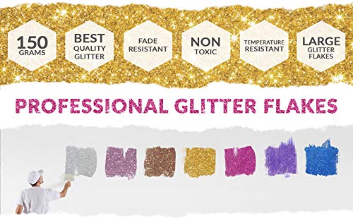 Purpurina «My Glitter Wall» para pintura plástica. Ideal para decoración de paredes en interiores y exteriores. 150 g, AB, color plata