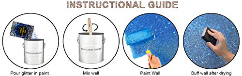 Purpurina «My Glitter Wall» para pintura plástica. Ideal para decoración de paredes en interiores y exteriores. 150 g, AB, color plata