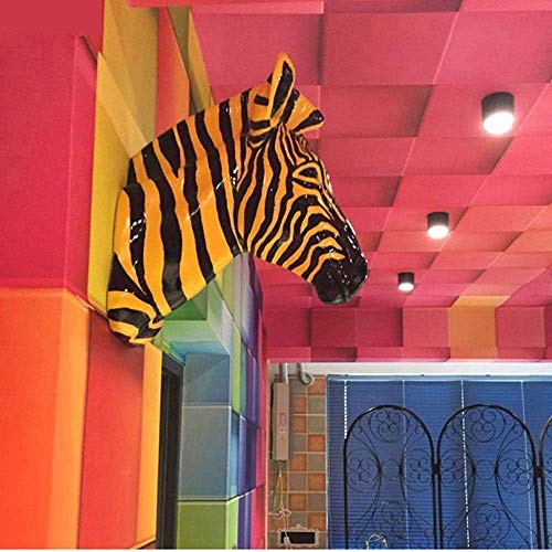 QJL_ANA Simulación de la Cabeza Zebra decoración de la Pared Wall Deer Cabeza Colgando decoración de la Pared Cabeza Restaurante Tienda de Ropa Pared de la decoración de la Resina de Animales