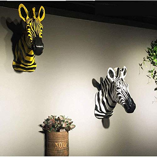 QJL_ANA Simulación de la Cabeza Zebra decoración de la Pared Wall Deer Cabeza Colgando decoración de la Pared Cabeza Restaurante Tienda de Ropa Pared de la decoración de la Resina de Animales