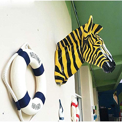 QJL_ANA Simulación de la Cabeza Zebra decoración de la Pared Wall Deer Cabeza Colgando decoración de la Pared Cabeza Restaurante Tienda de Ropa Pared de la decoración de la Resina de Animales