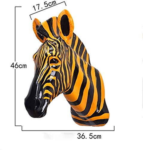 QJL_ANA Simulación de la Cabeza Zebra decoración de la Pared Wall Deer Cabeza Colgando decoración de la Pared Cabeza Restaurante Tienda de Ropa Pared de la decoración de la Resina de Animales