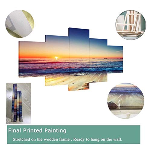 QJXX Un balón de fútbol Campo de fútbol Enorme Verde Mural 5 Piezas Pintura Imágenes Imprimir Cuadros en Lienzo Deportes Póster para Hogar Pared Moderno Decoración,A,40cm*60x2+40x80x2+40x100x1