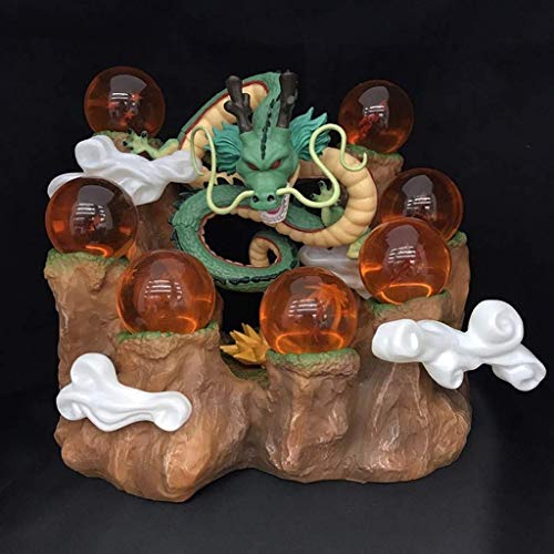 QYF Dragon Ball Z: Decoración del Regalo de la montaña Bola de Cristal Shenron Cuerpo Invocar Escena del dragón Modelo Base en Caja decoración de Alta 15CM (5.9Inches) -Boy cumpleaños del Coche