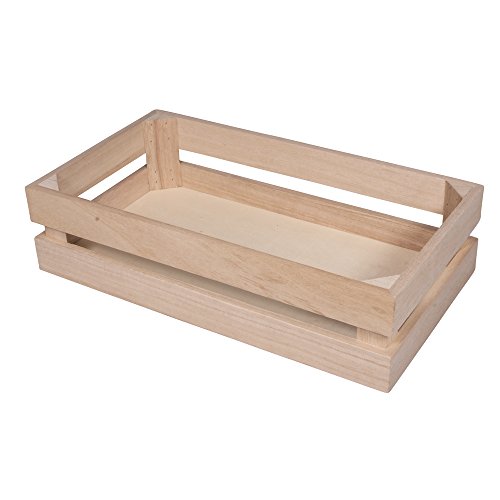 Rayher Caja de Madera Listones de imitación, Plus 2 Ganchos de Pared, Madera, Natural, Madera, Naturaleza, 30.5 x 17 x 7.5 cm