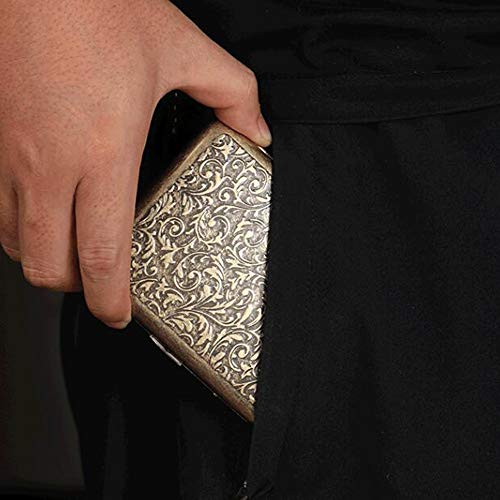 RDJSHOPS Estuche de Cigarrillos de Cobre Retro for Hombres Estuches de Cigarrillos de Metal Creativo Ultrafino portátil portátil (Color : Brass)