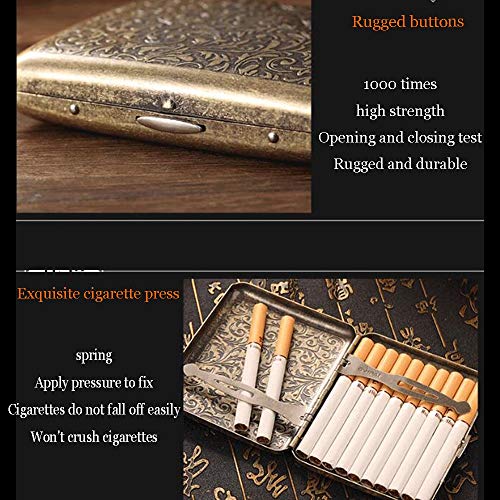 RDJSHOPS Estuche de Cigarrillos de Cobre Retro for Hombres Estuches de Cigarrillos de Metal Creativo Ultrafino portátil portátil (Color : Brass)