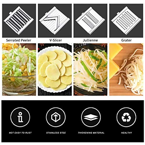 Rebanadora de verduras multiusos 3 en 1, trituradora de repollo pelador herramienta de cocina ajustable, rallador de mano de mango largo, ligero y fácil de limpiar