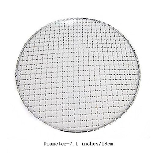 Rejilla de alambres cruzados Fittoway multiuso, de acero inoxidable, redonda, para enfriar cocciones de barbacoas, parillas, sartenes, carbón, chimeneas, horno (diámetro de 18 cm)