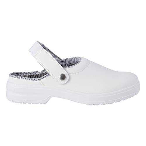 REPOSA Medical Zuecos Sanitarios, Zuecos de Trabajo sin Puntera, Parte Superior de Microfibra, Zapatos Sanitarios, Plantilla extraíble, Plantilla anatómica, Suela de PU