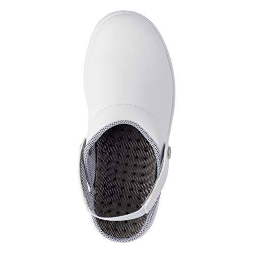 REPOSA Medical Zuecos Sanitarios, Zuecos de Trabajo sin Puntera, Parte Superior de Microfibra, Zapatos Sanitarios, Plantilla extraíble, Plantilla anatómica, Suela de PU