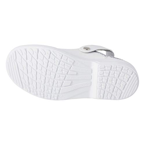 REPOSA Medical Zuecos Sanitarios, Zuecos de Trabajo sin Puntera, Parte Superior de Microfibra, Zapatos Sanitarios, Plantilla extraíble, Plantilla anatómica, Suela de PU