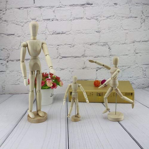 Rmeet Maniqui Dibujo,12 Pulgadas Maniquies Articulado en Madera Masculino Conjunto de Muñecos Maniquí para Decoración Ilustraciones Dibujo Pintura