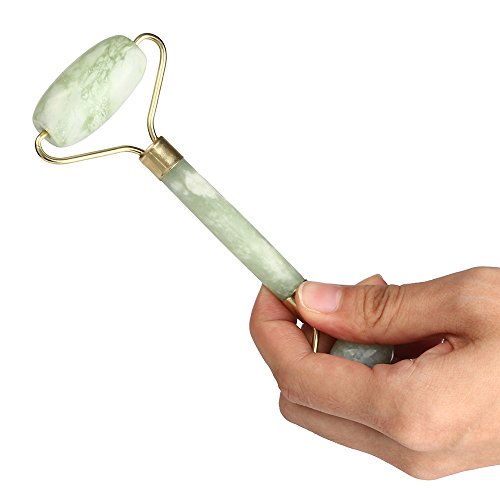Rodillo de jade para masaje facial, para la cara, el cuerpo, la cabeza, el cuello, la naturaleza, dispositivo de belleza - Verde -
