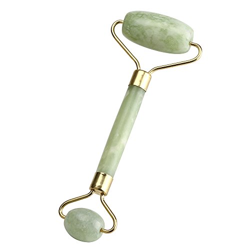Rodillo de jade para masaje facial, para la cara, el cuerpo, la cabeza, el cuello, la naturaleza, dispositivo de belleza - Verde -