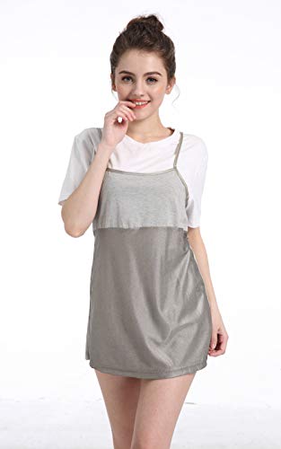 Ropa De Maternidad Camiseta Sin Mangas De Protección Contra Radiación Electromagnética, Delantal De Fibra De Plata 100% Vestidos De Protección Contra Radiación Para Embarazadas,Plata