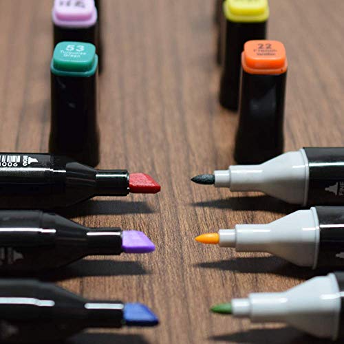 Rotulador de 80 Colores Marker Pen Marcadores Manga Creativos de Certificación SGS Rotulador Alcohol de Punta Doble ara Acuarela Graffiti para Principiantes Set de Rotuladores de Boceto Hecho a Mano