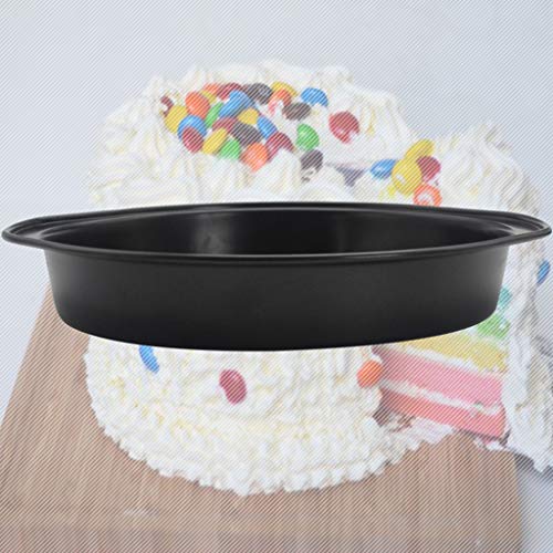 S-TROUBLE Sartén Antiadherente para Pizza, Utensilios para Hornear, Bandeja Redonda Profunda de Acero al Carbono, Molde para Pasteles, Herramientas para Hornear de Cocina