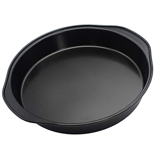 S-TROUBLE Sartén Antiadherente para Pizza, Utensilios para Hornear, Bandeja Redonda Profunda de Acero al Carbono, Molde para Pasteles, Herramientas para Hornear de Cocina