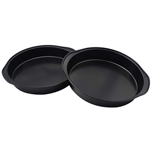 S-TROUBLE Sartén Antiadherente para Pizza, Utensilios para Hornear, Bandeja Redonda Profunda de Acero al Carbono, Molde para Pasteles, Herramientas para Hornear de Cocina