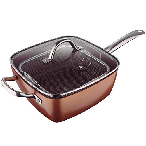 San Ignacio Q2996 Sarten cuadrada 24x24x9.5cm con t aluminio prensado inducción optimum copper