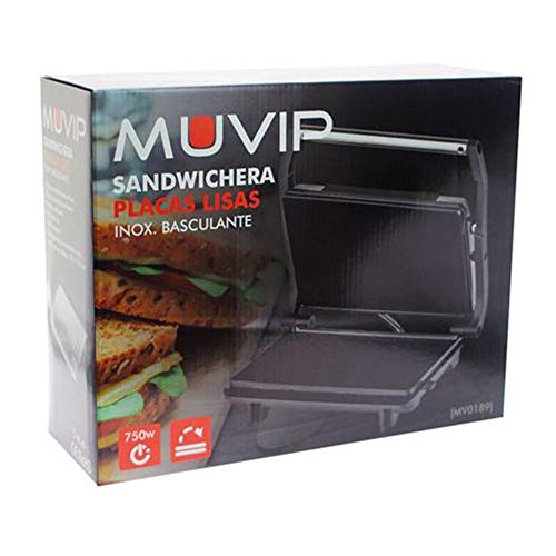 Sandwichera INOX Placa Lisa 750W MUVIP