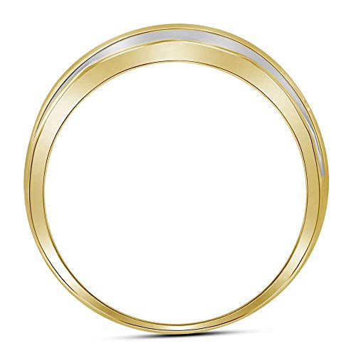 Saris and Things 14 k de Dos Tonos Amarillo Oro del Mens Ronda de Boda de Diamante de consigna Banda Canal Anillo 1/4 cttw