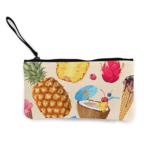 SDFGJ Helado de Aguacate Gafas de Sol Piña Mujeres y niñas Monedero de Lona de Moda Lindo Monedero Monedero con Cremallera Monedero pequeño Carteras para Llavero Bolsas de Viaje de Dinero
