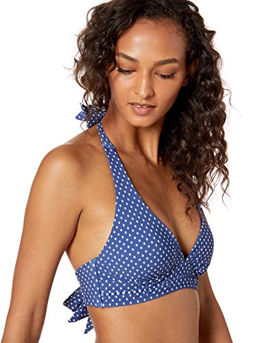 Seafolly Beach Belle Halter Bra Parte de Arriba de Bikini, (Blue Opal Blue Opal), 100C (Talla del Fabricante: 16) para Mujer