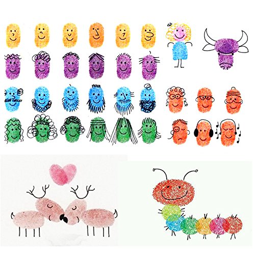 Sellos para álbumes de Recortes, Vordas 36 Colores Lavable Almohadillas de Sellos para Niños DIY Scrapbooking, Tarjeta de Fabricación de Decoración