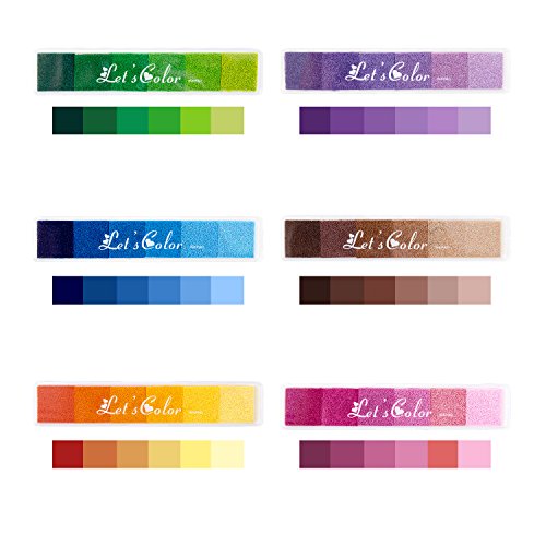 Sellos para álbumes de Recortes, Vordas 36 Colores Lavable Almohadillas de Sellos para Niños DIY Scrapbooking, Tarjeta de Fabricación de Decoración