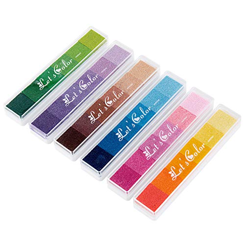 Sellos para álbumes de Recortes, Vordas 36 Colores Lavable Almohadillas de Sellos para Niños DIY Scrapbooking, Tarjeta de Fabricación de Decoración