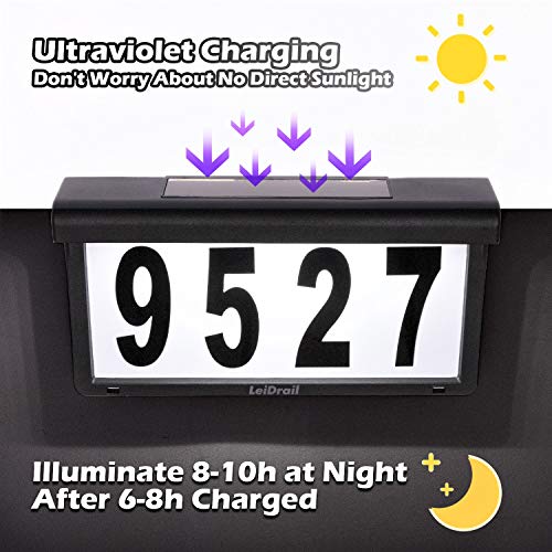 Señal de Dirección de Luz Solar Número De Casa on Luz Led Número Placa de Puerta de Metal Solar Moderno de La Casa Exterior Inalámbrico Luz Solar Nombre de Buzón Personalizado Impermeable