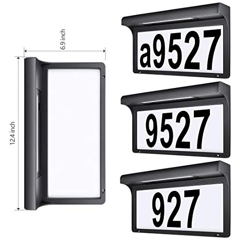 Señal de Dirección de Luz Solar Número De Casa on Luz Led Número Placa de Puerta de Metal Solar Moderno de La Casa Exterior Inalámbrico Luz Solar Nombre de Buzón Personalizado Impermeable