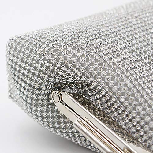 Señoras del Diamante Igualación de Banquete Bolsa de Plata de Gran Capacidad, Vestido de Noche, Bolso - 28.5x5x18.5cm Bolsa de Honda