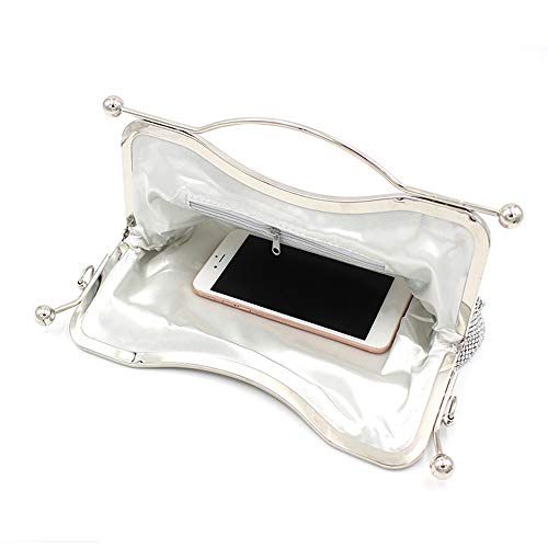 Señoras del Diamante Igualación de Banquete Bolsa de Plata de Gran Capacidad, Vestido de Noche, Bolso - 28.5x5x18.5cm Bolsa de Honda