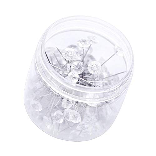 sharprepublic Cabeza De Diamante 100x Pasador De Costura Floristerías Alfileres De Ojal Boda - Plata, 8 × 55mm