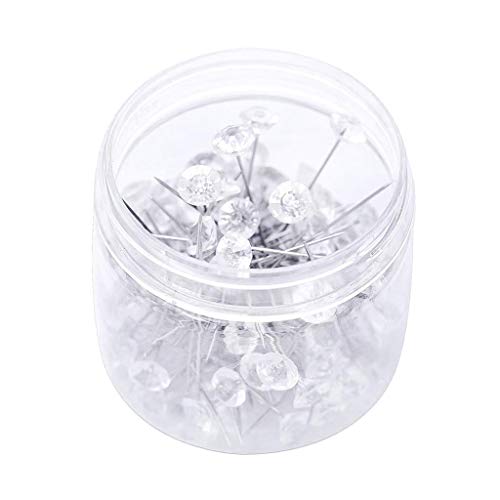 sharprepublic Cabeza De Diamante 100x Pasador De Costura Floristerías Alfileres De Ojal Boda - Plata, 8 × 55mm