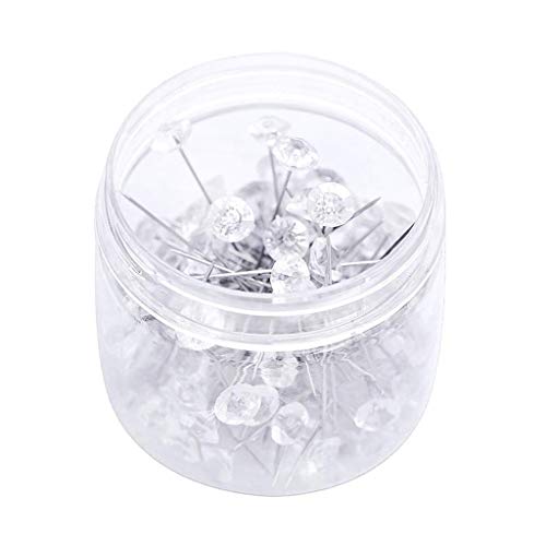 sharprepublic Cabeza De Diamante 100x Pasador De Costura Floristerías Alfileres De Ojal Boda - Plata, 8 × 55mm