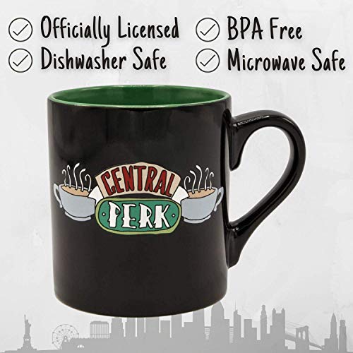 Silver Buffalo Friends Central Perk - Taza de cerámica (400 ml), color negro