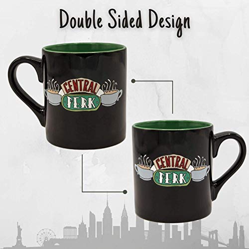 Silver Buffalo Friends Central Perk - Taza de cerámica (400 ml), color negro