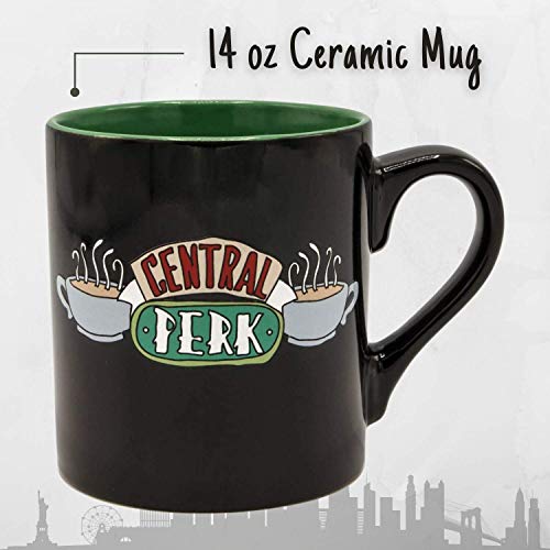 Silver Buffalo Friends Central Perk - Taza de cerámica (400 ml), color negro