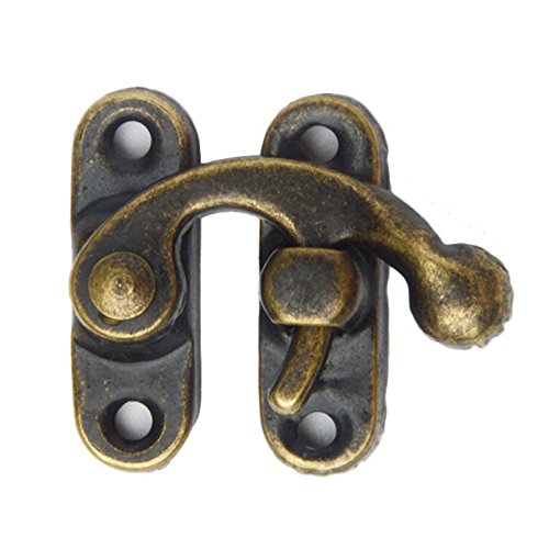 SODIAL Conjunto de pestillo de caja de madera antigua Bisagra de cerradura de caja, Tono de bronce, 20 piezas