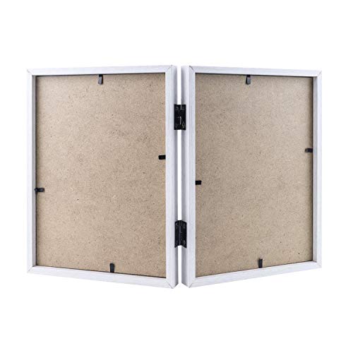 Solagua Marco de Foto Madera Portafotos Vintage Marcos de Fotos para Decoración (Doble 13x18cm, Beige)