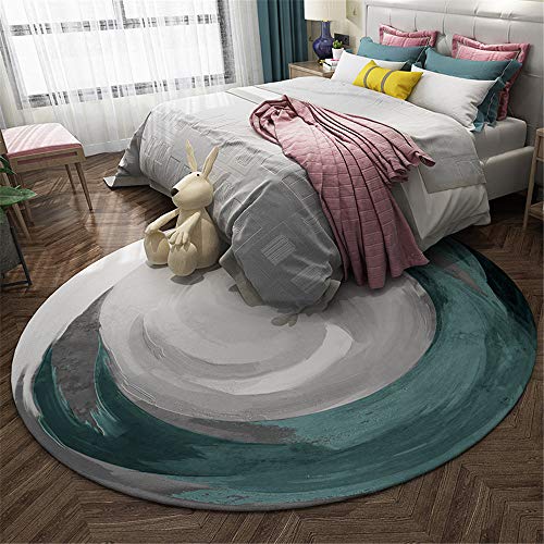 SONGHJ Alfombra Moderna Minimalista, Alfombra Redonda con Diseño Abstracto, Alfombra Antideslizante para El Hogar Que Absorbe El Agua