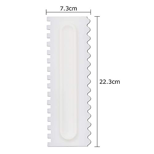 Sopplea Decoración de peine y glaseado más suave, juego de raspador de pasteles de 4 piezas.