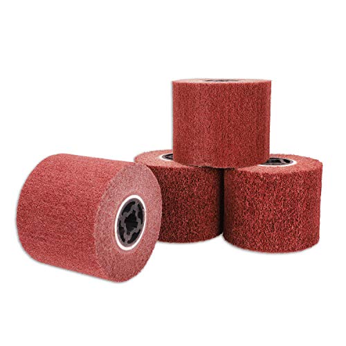 SPTA 1200W 19mm Lijadora satinada estriada de doble eje Rodillo de pulido para quitar los cepillos para lijar y 1tlg G80 Rodillo de nylon para renovar exteriores (Rueda de pulido)