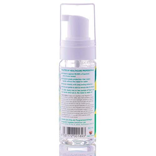 St John Ambulance | Desinfectante de manos de espuma, grado hospitalario y probado científicamente, paquete de 3 | 50 ml