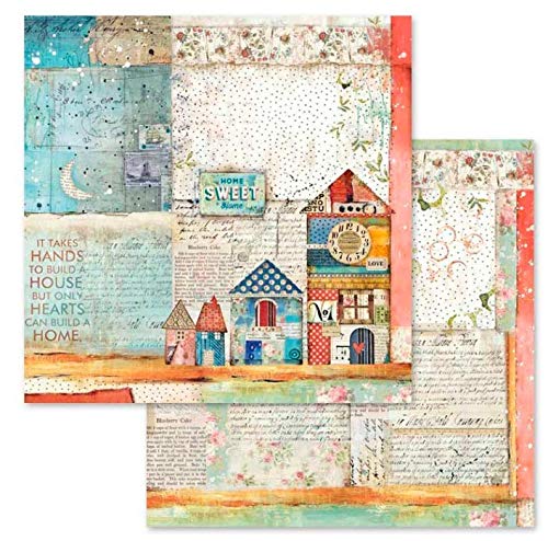 STAMPERIA Patchwork - Bloc de papel (10 hojas, doble cara), multicolor, 30.5 x 30.5 (12" x 12")